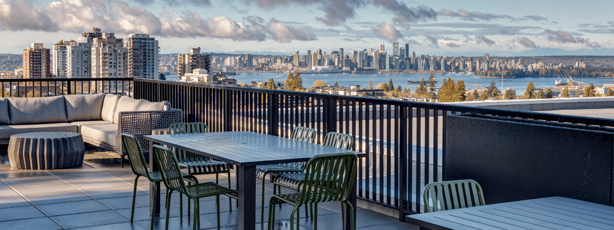 Rooftop terrace at Lonsdale Square Apartments.